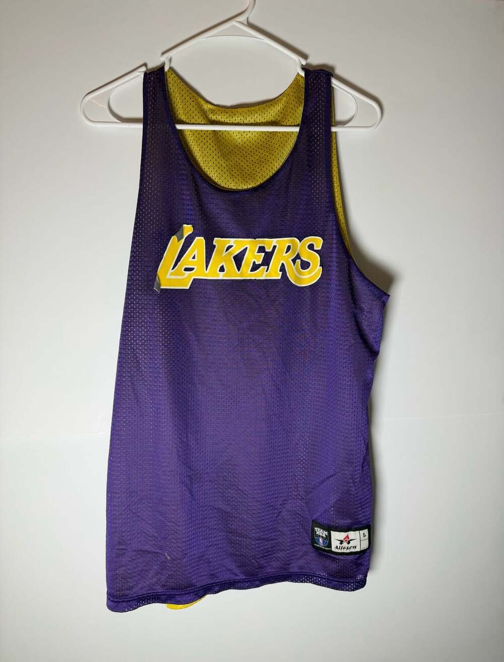 Vintage Los Angeles Lakers Practice Tank Top Size L Purple Yellow